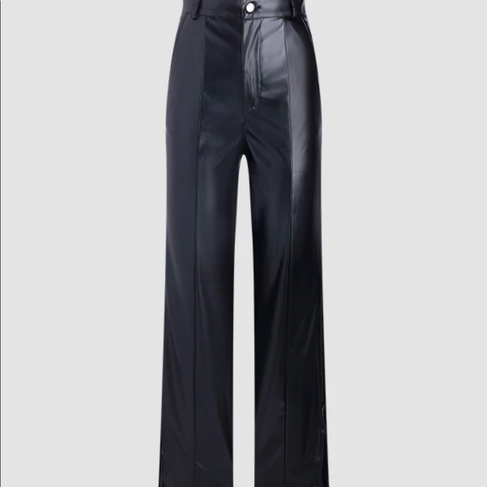 Faux leather pants